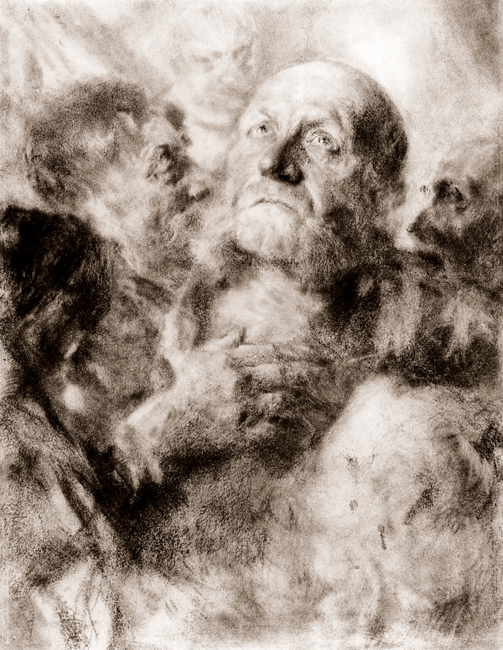  Adolpyh Von Menzel —— 向上望的老者与四个男人